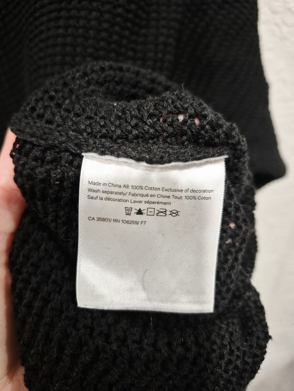​Lululemon Easy Embrace Sweater Black 100% Cotton Textured Knit Size L/XL - Picture 5 of 5